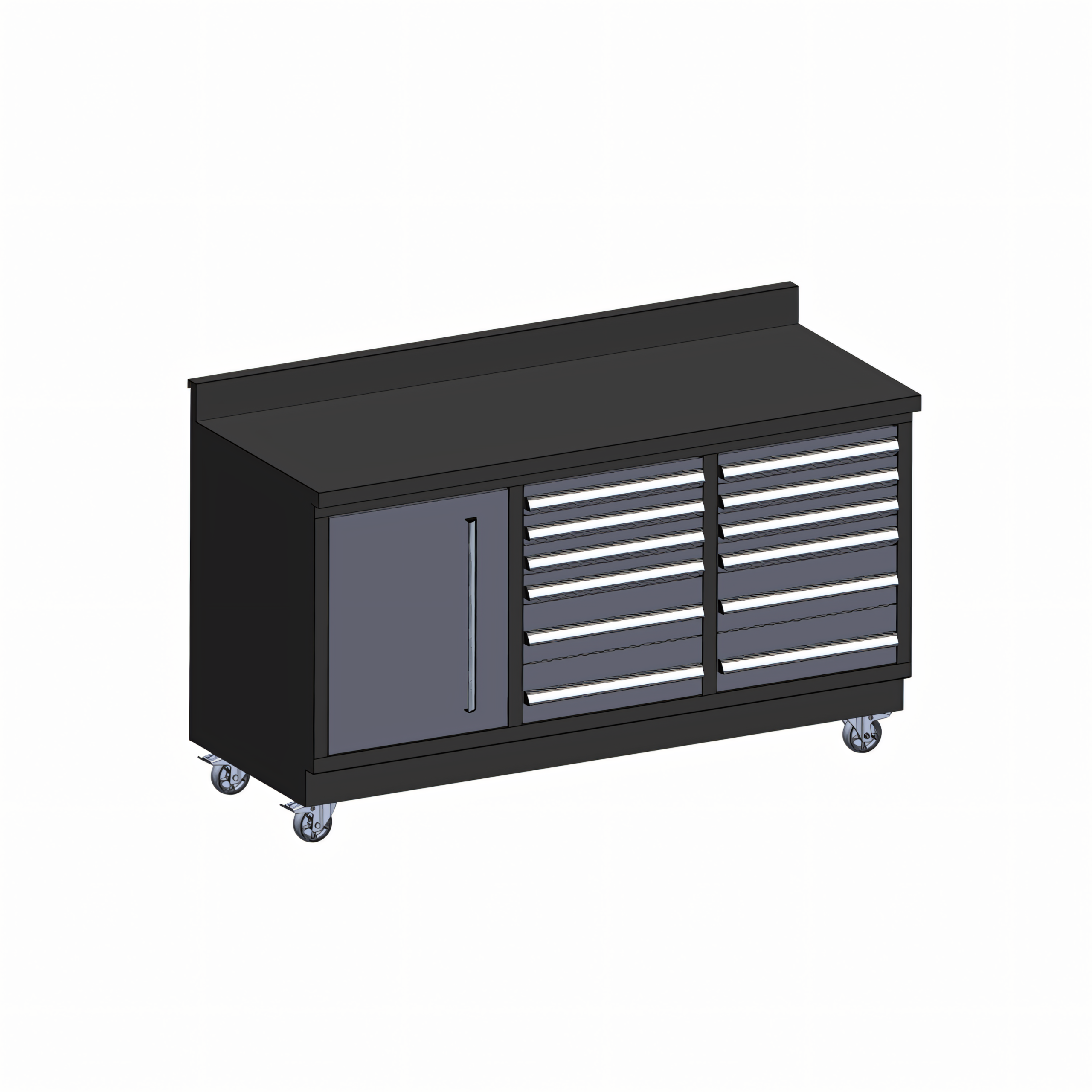 Mobile Profi Werkbank 173 cm mit 12 Schubladen – Anthrazit