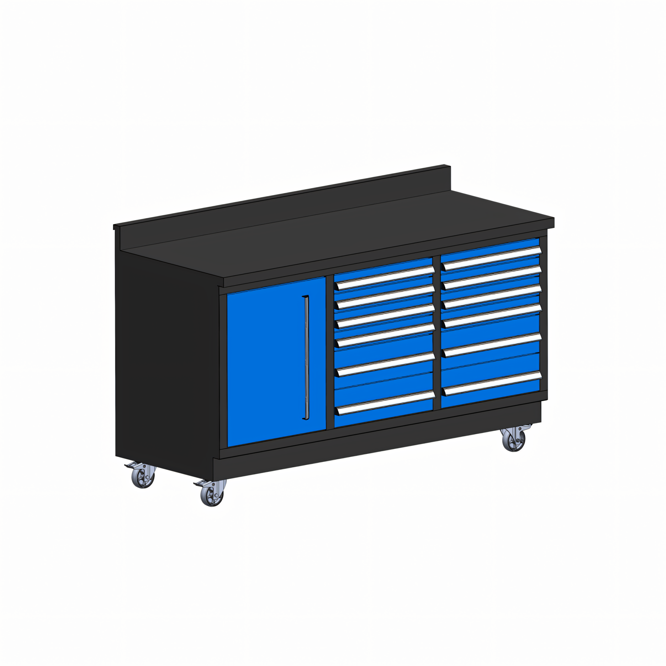 Mobile Profi Werkbank 173 cm mit 12 Schubladen – Blau