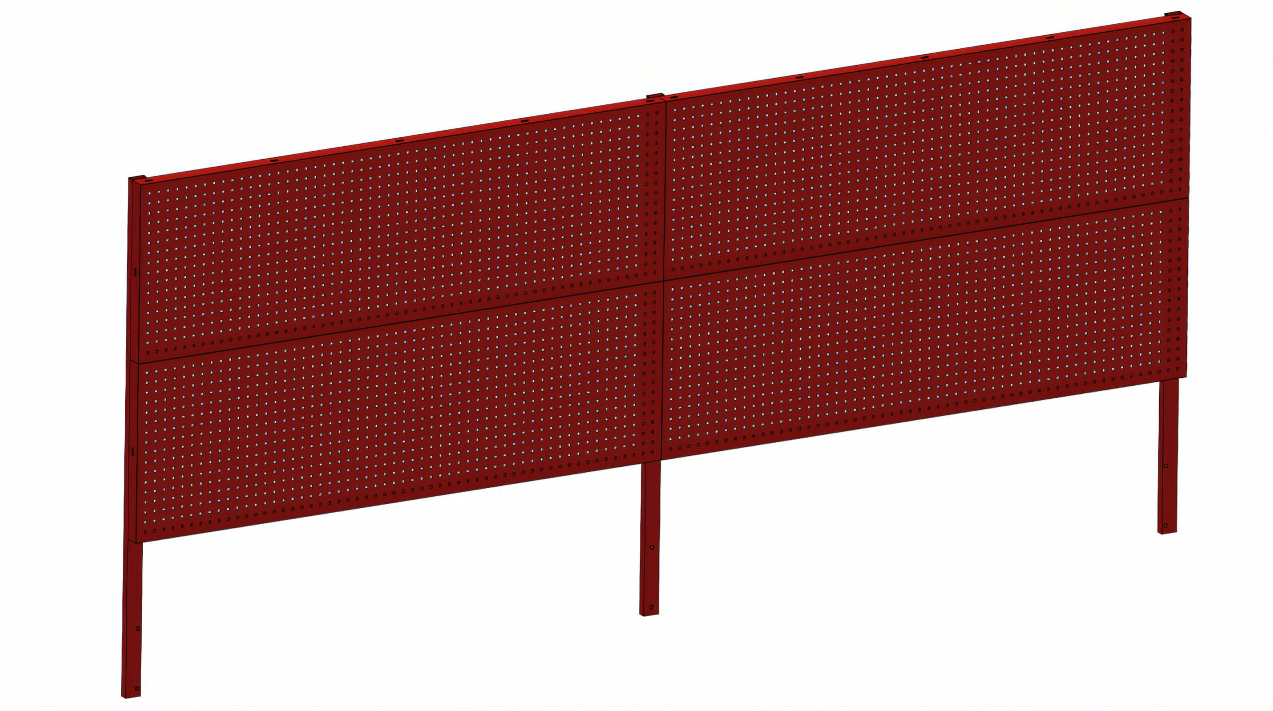 Lochwand 285 x 90 cm – Rot